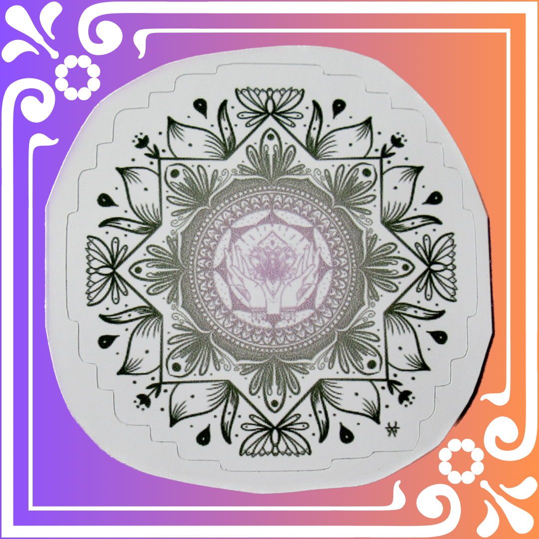 "Healing Waters" Lotus Mandala Sticker