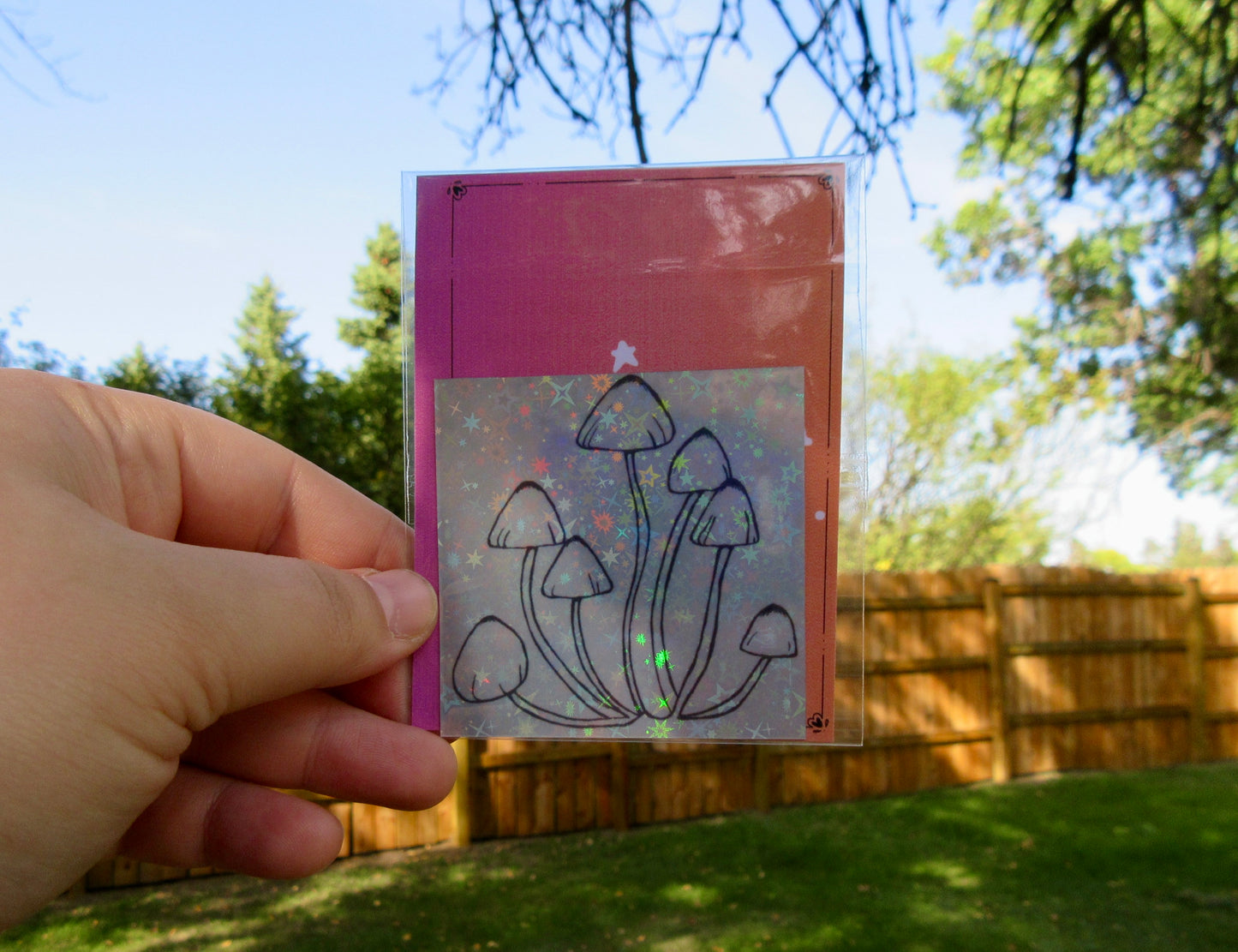 "Mushroom Party" Sketchbook Holographic Sticker