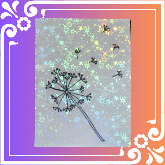 "Make a Wish" Dandelion Sketchbook Holographic Sticker