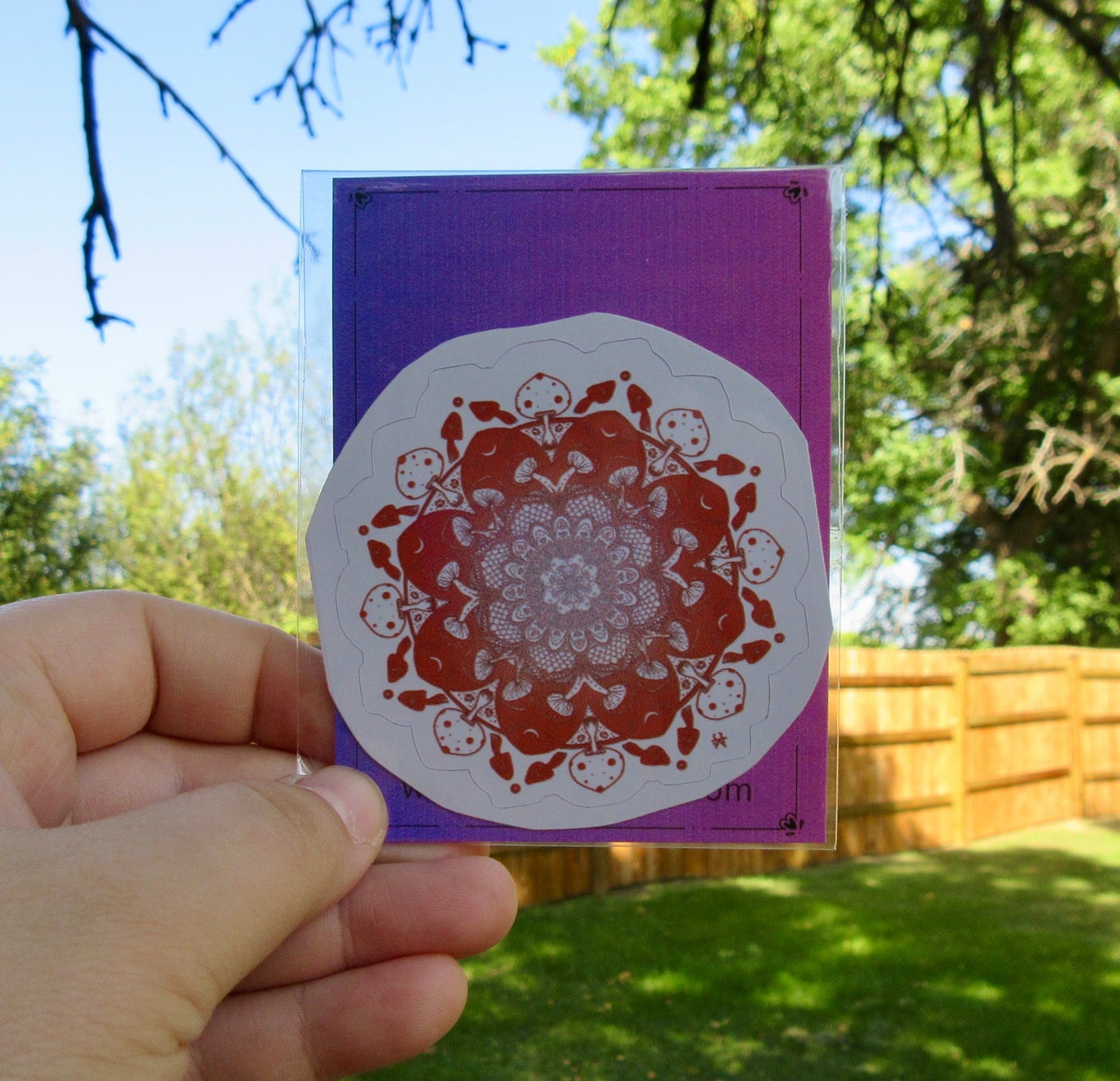 "The Mystic Mushroom" Mycelium Mandala Sticker