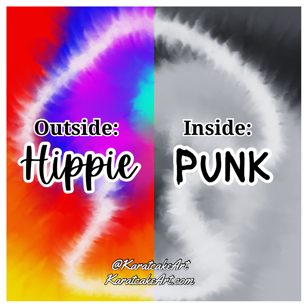 "Dichotomy" Hippie/Punk Square Sticker